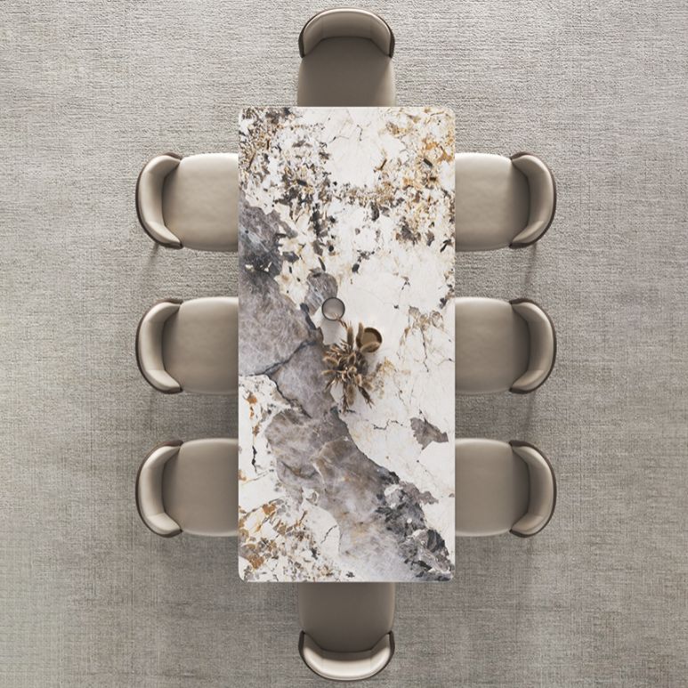 Nordic Glam Rectangle Sintered Stone Table Set 1/4/5/6/8 Pieces Dining Set Clearhalo 'Dining Room Sets' 'Dining Tables & Seating' 'dining_room_set' 'furn' 'furn_dining_room_set' 'Furniture' 'Kitchen & Dining Furniture' 1200x1200_64acdf3a-2c4e-482f-ba12-4b2b478892ce
