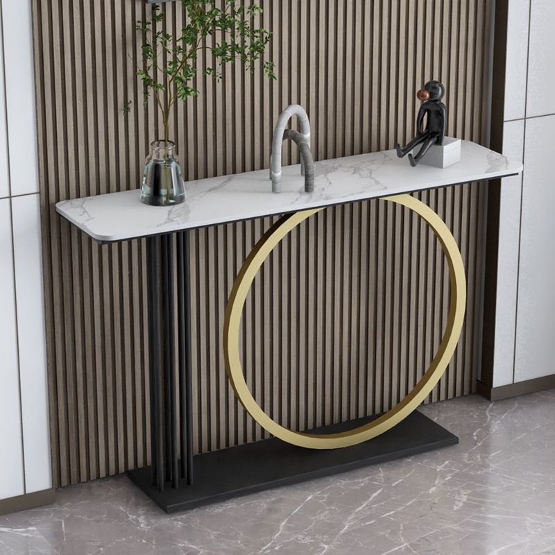 Mesa de sofá de consola de rectángulo glamoroso con soporte de hierro para Hall