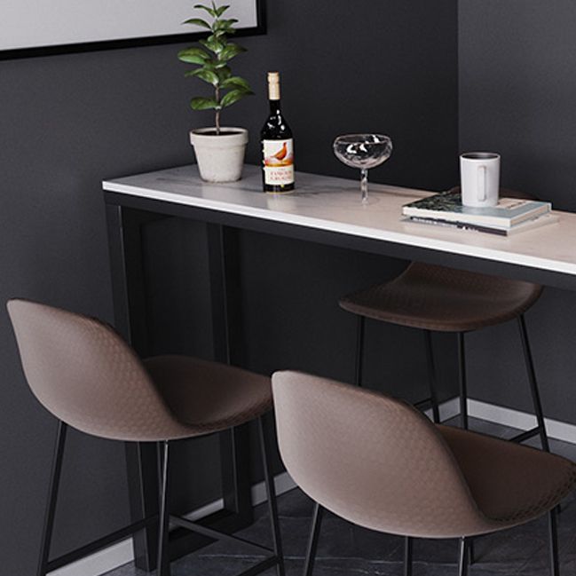 Contemporary Bar Dining Table Rectangle Bar Table with Shelves in Black Clearhalo 'Bar Furniture' 'Bar Tables' 'bar_tables' 'furn' 'furn_bar_tables' 'Furniture' 'furniture_bar_tables' 'Kitchen & Dining Furniture' 'kitchen&dining_furn' 'kitchen' 1200x1200_64b03c1f-0ab2-495a-8bd0-77946746f896