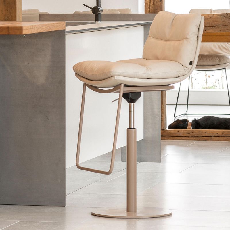 Glam Low Back Bar Stool Rotatable Counter Bar Stool for Home Clearhalo 'Bar Furniture' 'Bar Stools' 'bar_stools' 'furn' 'furn_bar_stools' 'Furniture' 'Kitchen & Dining Furniture' 1200x1200_64b05d17-bfae-4fd6-bb4b-80c38e8f8071