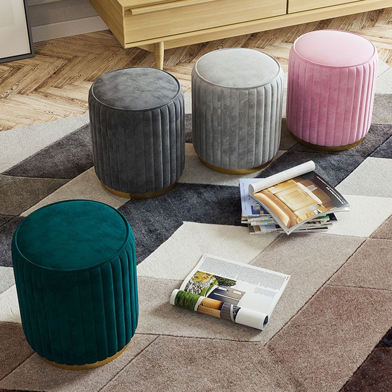 Solid Color Flannel Standard Stool Modern Style Simple Round Stool Clearhalo 'furn' 'furn_ottomans_poufs' 'Furniture' 'Living Room Furniture' 'Ottomans & Poufs' 'ottomans_poufs' 1200x1200_64b07903-637f-4c69-b257-4a2dc6c3ae09