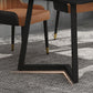 Industrial Rectangle Dining Table Matte Finish Dinette Table with Metal Sled Base