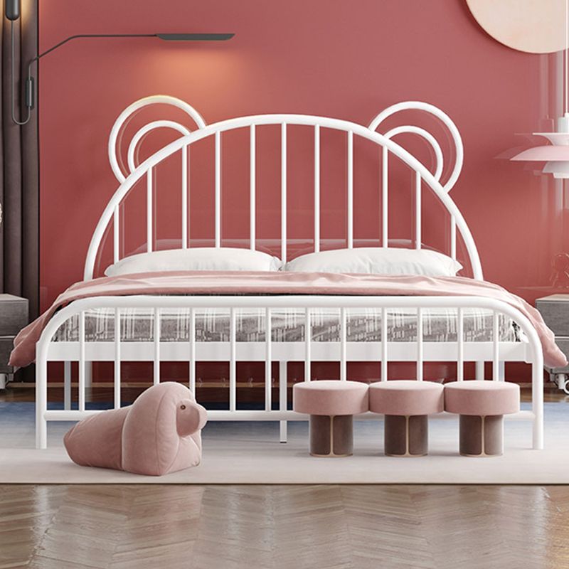 Contemporary Metal Arched Standard Bed with Open-Frame Headboard