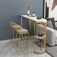 1/3 pièces Glam Gold Iron Bar Table Set White Stone Top Bistro Set avec étagère