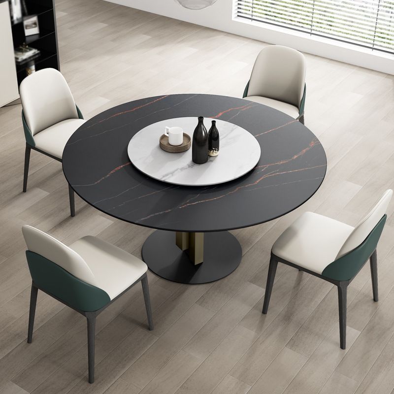 Modern Standard Round Shape Dining Table Sintered Stone Kitchen Dining Table with Pedestal Base Clearhalo ' dining_table' 'Dining Tables & Seating' 'Dining Tables' 'furn' 'furn_dining_table' 'Furniture' 'furniture_dining_table' 'Kitchen & Dining Furniture' 'kitchen&dining_furn' 'kitchen' 'kitchen_dining_table' 1200x1200_64b48ee8-690b-44d9-a004-0bd5eb9ac932