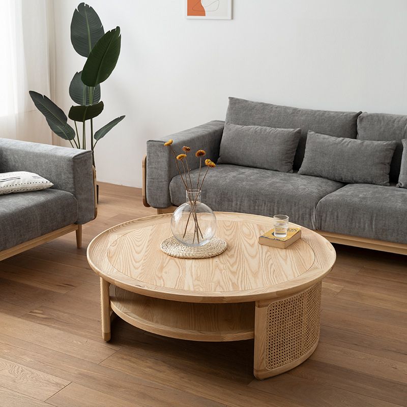 15"H Contemporary Cocktail Table Round Solid Wood Single Coffee Table Clearhalo 'Coffee & Accent Tables' 'Coffee Tables' 'coffee_tables' 'furn' 'furn_coffee_tables' 'Furniture' 'Living Room Furniture' 1200x1200_64b5e0b1-4fad-4f16-b5ae-6e1f0d0b8363