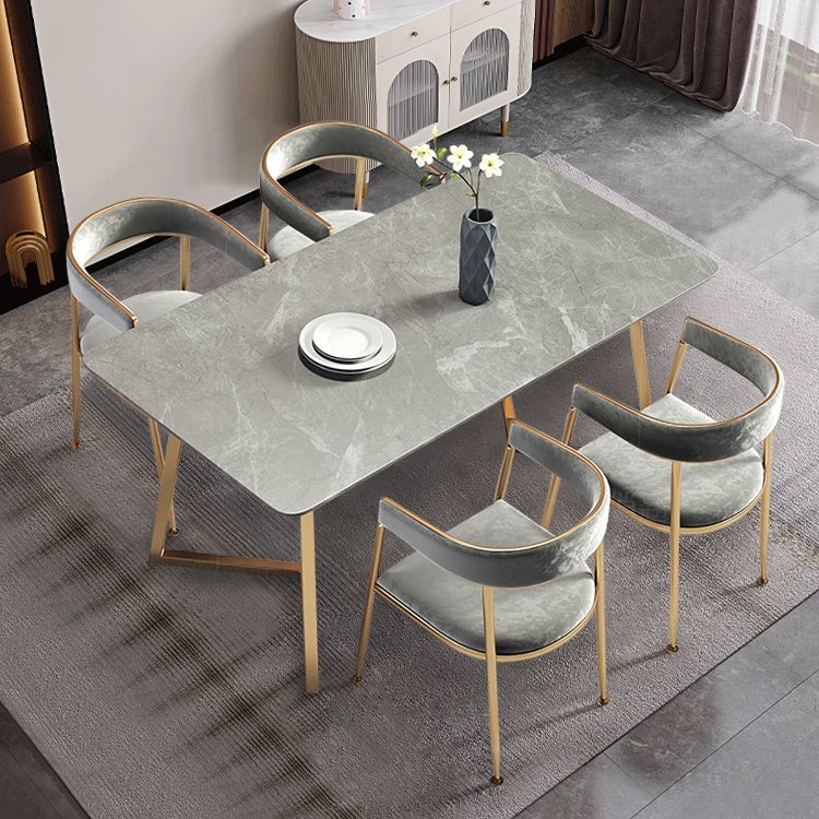Nordic 1/5 Pieces Dining Set Rectangle Stone Dining Table for Dining Room Clearhalo 'Dining Room Sets' 'Dining Tables & Seating' 'dining_room_set' 'furn' 'furn_dining_room_set' 'Furniture' 'Kitchen & Dining Furniture' 1200x1200_64b76159-62cc-4cf7-bd02-0b8e78a751ff
