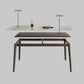 Mid-Century Modern Dining Table Rectangle Stone Top 4 Legs Dining Site Table Clearhalo 'Dining Tables & Seating' 'Dining Tables' 'dining_table' 'furn' 'furn_dining_table' 'Furniture' 'furniture_dining_table' 'Kitchen & Dining Furniture' 'kitchen' 'kitchen_dining_table' 1200x1200_64b80037-f3af-46b5-b58a-80c98e117827