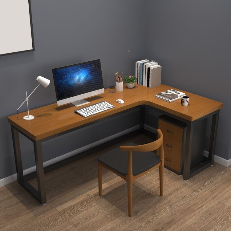 Solid Wood Home Writing Table Industrial L-Shape Fixed Working Table Clearhalo 'furn' 'furn_office_desk' 'Furniture' 'Office Desks' 'Office Furniture' 'office_desk' 1200x1200_64b835b5-364d-4f58-8135-6fb247dd59f1