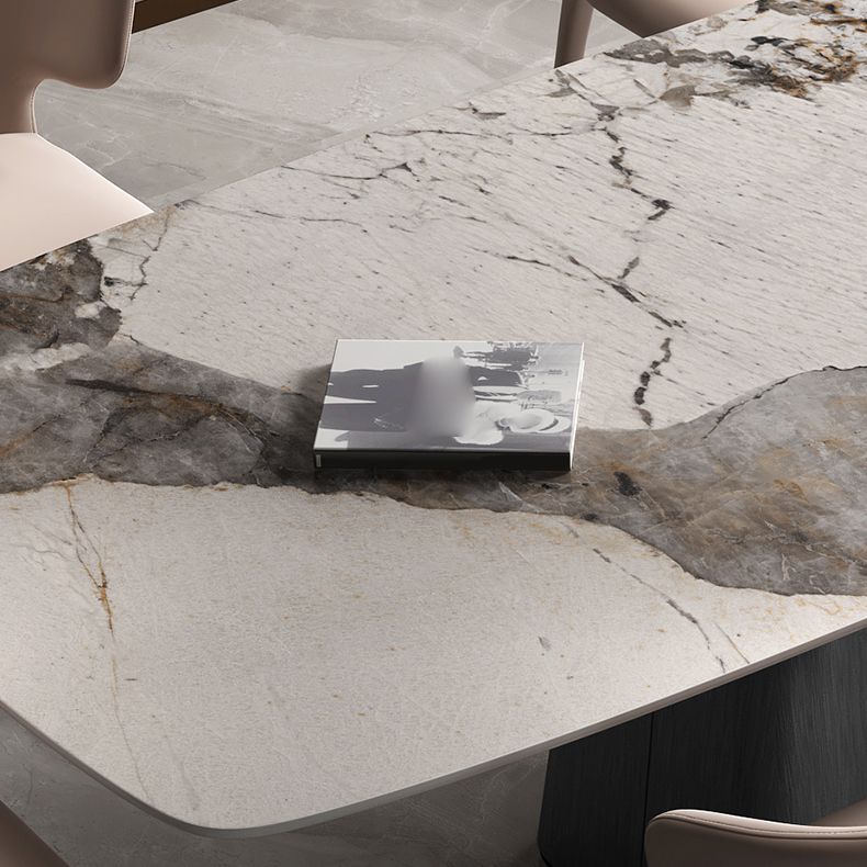 Rectangle Stone Dining Table Modern Dining Table with Pedestal Base Clearhalo 'Dining Tables & Seating' 'Dining Tables' 'dining_table' 'furn' 'furn_dining_table' 'Furniture' 'furniture_dining_table' 'Kitchen & Dining Furniture' 'kitchen' 'kitchen_dining_table' 1200x1200_64b972bc-3f39-432d-bd09-378f7e2bf313