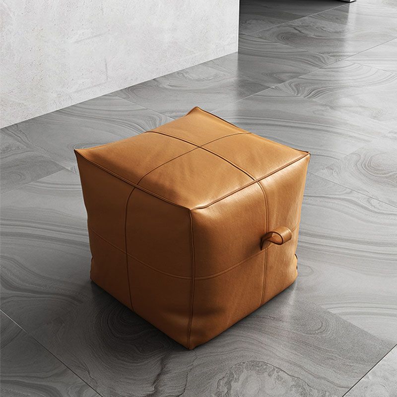 Contemporary Home Square Ottoman Leather Foot Stool without Legs Clearhalo 'furn' 'furn_ottomans_poufs' 'Furniture' 'Living Room Furniture' 'Ottomans & Poufs' 'ottomans_poufs' 1200x1200_64b985ca-8f61-4f5c-80aa-7c3e292ce761