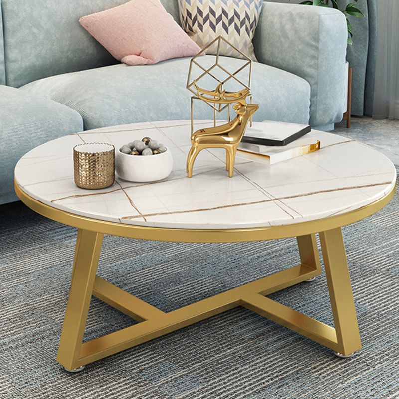 17.7" Tall Modern Cross Leg Cocktail Table Slate Round Top Coffee Table Clearhalo 'Coffee & Accent Tables' 'Coffee Tables' 'coffee_tables' 'Furniture' 'furniture_coffee_tables' 'Living Room Furniture' 1200x1200_64b9cf63-6fb9-443e-b3dd-fa7e7bc3ab54