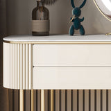 2つの引き出しメイクアップテーブルデスクスツールの女性のための虚栄心-17.72 "D