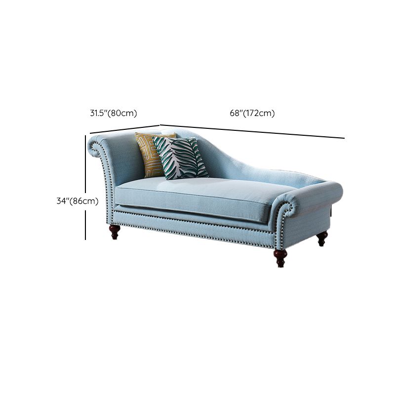 Traditional One Armed Fabric Accent Chair Rolled Arms Chaise Clearhalo 'Chairs & Seating' 'Chaise Lounge' 'chaise_lounge' 'furn' 'furn_chaise_lounge' 'Furniture' 'Living Room Furniture' 1200x1200_64bb57ce-4e98-495e-a466-2b4a6a987165