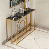 12 "W Glam Stone Console Tavolo Rettangolo Accente astratto Tavolo per Hall