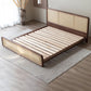 Letto standard in legno massiccio letto rettangolare tropicale con testiera