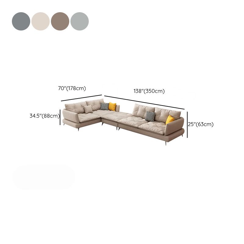 Sofá de la sala escandinava Sofá Cophos de brazo acampanado asiento de tela