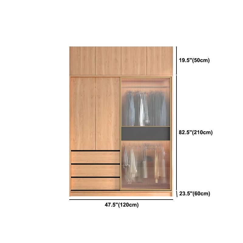 Sliding Engineered Wood Wardrobe Closet Modern Wardrobe Cabinet Clearhalo 'Armoires & Wardrobes' 'armoires_wardrobes' 'Bedroom Furniture' 'furn' 'furn_armoires_wardrobes' 'Furniture' 1200x1200_64be3f7d-103e-4edb-81d8-ee1f914dc24d
