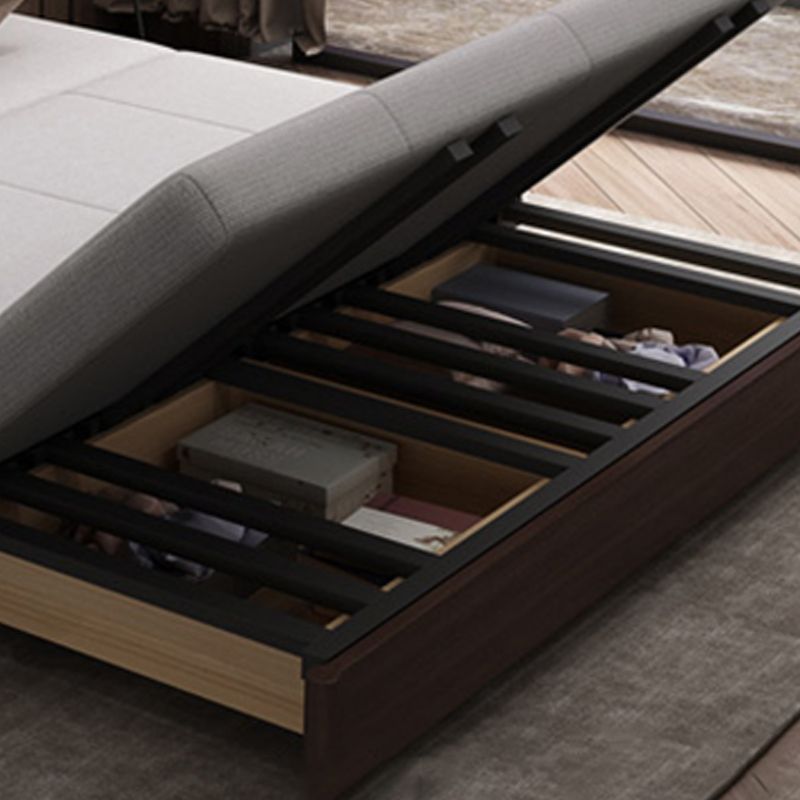 Divano letto in legno in legno massiccio di divano di lino convertibile in grigio