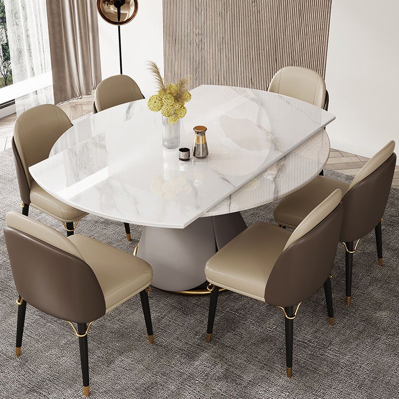 Modern Style Dining Round Table Dining Stone Table for Kitchen Clearhalo 'Dining Tables & Seating' 'Dining Tables' 'dining_table' 'furn' 'furn_dining_table' 'Furniture' 'Kitchen & Dining Furniture' 1200x1200_64c268f6-92e9-4a78-8f32-bfe6338cd48d