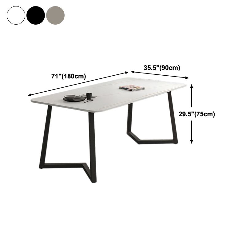 Industrial Style Dining Table Sintered Stone Rectangle Table for Home Clearhalo 'Dining Tables & Seating' 'Dining Tables' 'dining_table' 'furn' 'furn_dining_table' 'Furniture' 'Kitchen & Dining Furniture' 1200x1200_64c28261-b33b-421b-9535-2639213ead4a