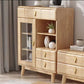 3 - Drawer Rubberwood Accent Cabinet 43.3" Tall 1 - Door Chest Clearhalo 'Cabinets & Chests' 'cabinets_chests' 'furn' 'furn_cabinets_chests' 'Furniture' 'Living Room Furniture' 1200x1200_64c31ebd-2dbe-49b2-ac93-34f7d7de6916