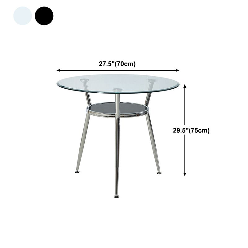 Metal Modern Round Indoor Table Glass Top Table for Kitchen and Dining Room Clearhalo 'Dining Tables & Seating' 'Dining Tables' 'dining_table' 'furn' 'furn_dining_table' 'Furniture' 'furniture_dining_table' 'Kitchen & Dining Furniture' 'kitchen' 'kitchen_dining_table' 1200x1200_64c37d98-20f6-436a-8493-891448970800