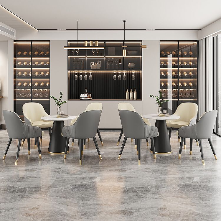 Glam Faux Leather Dining Chairs Upholstered Side Chair for Restaurant Use Clearhalo ' kitchen&dining_furn' 'Dining Chairs' 'Dining Tables & Seating' 'dining_chair' 'furn' 'furn_dining_chair' 'Furniture' 'furniture_dining_chair' 'Kitchen & Dining Furniture' 'kitchen' 1200x1200_64c416fd-b3c2-4a3e-a717-4f5f185c8dff