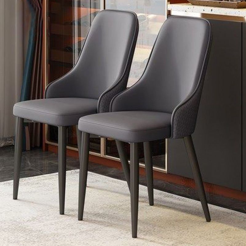 Contemporary Modern Metal Indoor-Outdoor Side Chair Solid Back Chair Clearhalo 'Dining Chairs' 'Dining Tables & Seating' 'dining_chair' 'Furniture' 'furniture_dining_chair' 'Kitchen & Dining Furniture' 1200x1200_64c435a0-8144-4533-9edb-f77246eb51b1
