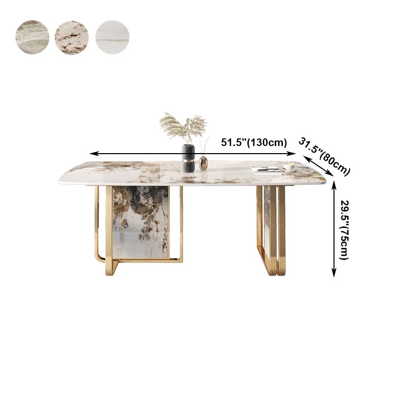 Traditional Luxury Dining Table Rectangle Sintered Stone Double Pedestal Table Clearhalo ' dining_table' 'Dining Tables & Seating' 'Dining Tables' 'furn' 'furn_dining_table' 'Furniture' 'furniture_dining_table' 'Kitchen & Dining Furniture' 'kitchen&dining_furn' 'kitchen' 'kitchen_dining_table' 1200x1200_64c5f8f9-76f5-490c-9aa1-170110d4974d