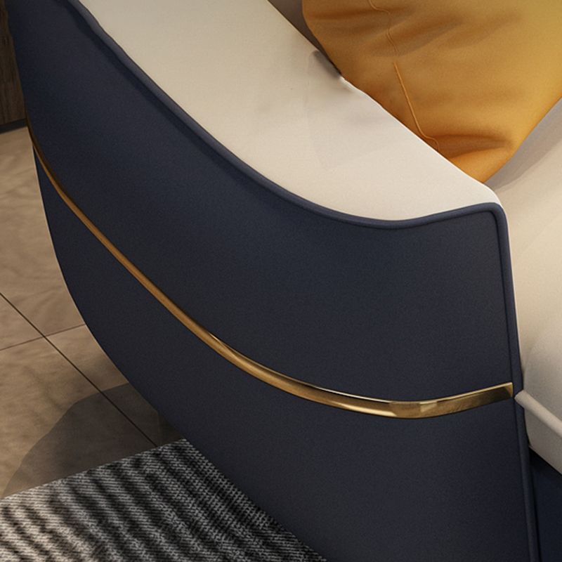 Square Arm Faux Leather Furniture Sectionals in Blue and White Clearhalo 'furn' 'furn_sectionals' 'Furniture' 'Living Room Furniture' 'Sectionals' 1200x1200_64c61be9-e450-4133-b4fe-c95737f16dfd