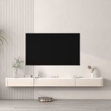 Floating TV Stand Console Enclosed Storage TV Media Console with Drawers