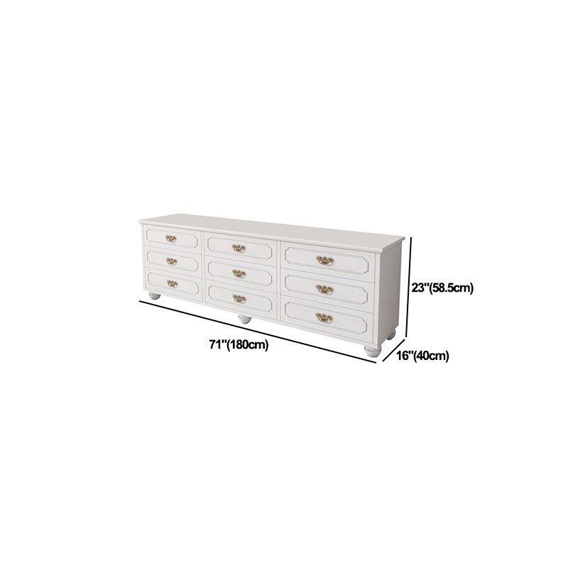 Cómoda cómoda de almacenamiento de madera blanca de 16.0 in de ancho con cajones