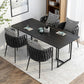 Industrial Black Table for Restaurant Rectangle Dining Table with Double Pedestal Clearhalo 'Dining Tables & Seating' 'Dining Tables' 'dining_table' 'furn' 'furn_dining_table' 'Furniture' 'furniture_dining_table' 'Kitchen & Dining Furniture' 'kitchen' 'kitchen_dining_table' 1200x1200_64c8e420-6ae7-4767-bda9-1647a8e4df69