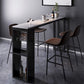 Black Marble Double Pedestal Cocktail Bar Table Modern Rectangle Hall/Pub Table Clearhalo 'Bar Furniture' 'Bar Tables' 'bar_tables' 'furn' 'furn_bar_tables' 'Furniture' 'furniture_bar_tables' 'Kitchen & Dining Furniture' 'kitchen&dining_furn' 'kitchen' 1200x1200_64c91d3c-6844-4137-8b27-fcb3a8fe28f7