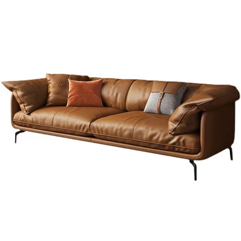 Asiento de cojines de almohada de almohada de la sala de estar de cuero genuino contemporánea asientos