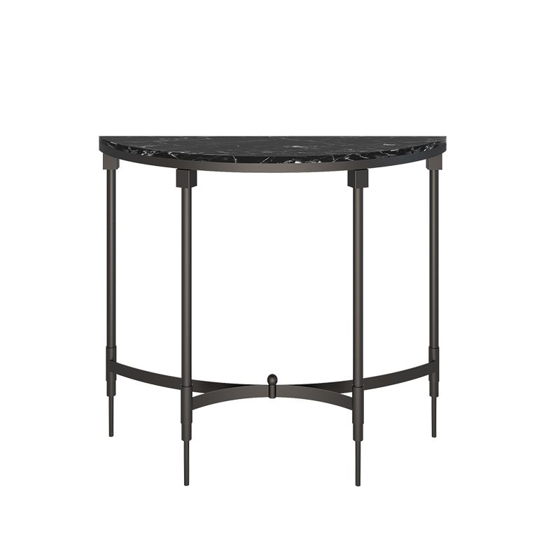 Glam Marble Accent Table Half Moon Sofa Console Table for Hall