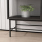 Modern Black Iron Sideboard Glass Doors Cabinets Dining Server for Living Room Clearhalo 'buffet_sideboard' 'Buffets & Sideboards' 'furn' 'furn_buffet_sideboard' 'Furniture' 'furniture_buffet_sideboard' 'Kitchen & Dining Furniture' 1200x1200_64ca0ede-66ab-4559-8f10-d3f15b5c7d75