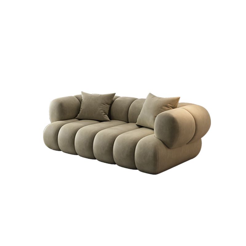 Scandinavian Green Sofa with Tuxedo Arm and Sewn Pillow Back Clearhalo 'furn' 'furn_sectionals' 'Furniture' 'furniture_sectionals' 'kitchen' 'kitchen_sectionals' 'Living Room Furniture' 'Sectionals' 1200x1200_64caf18c-6ae1-451b-9b1f-d8dfb2e60a7f
