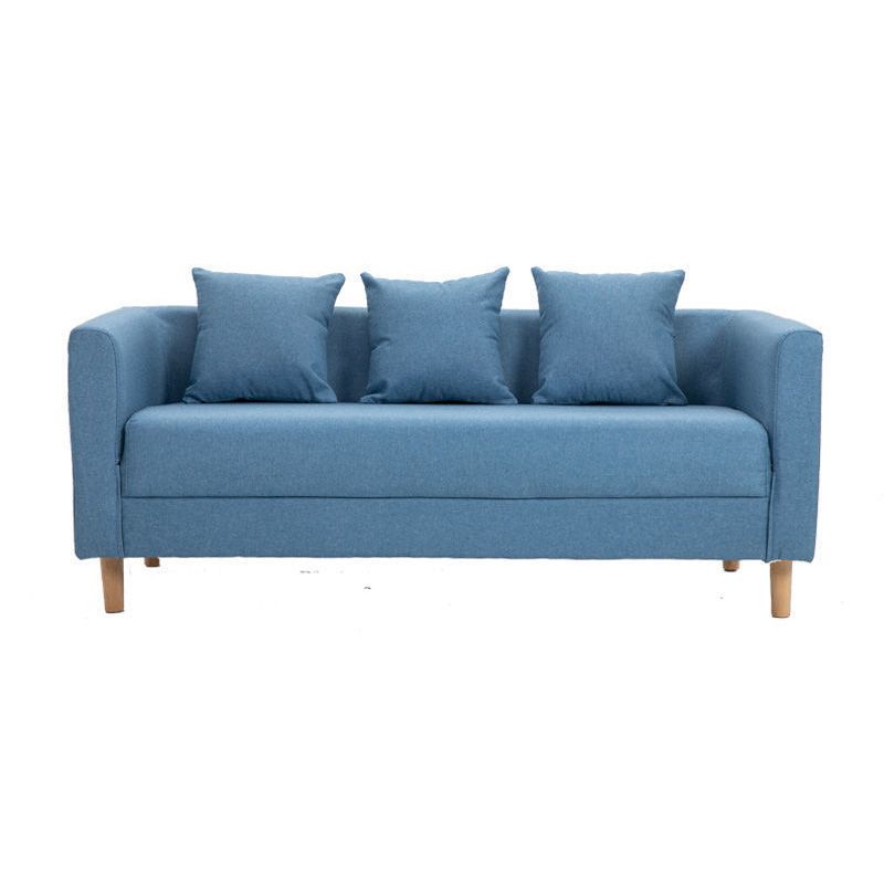 Linen Standard Square Arm Sofa Couch Contemporary Tight Back Settee