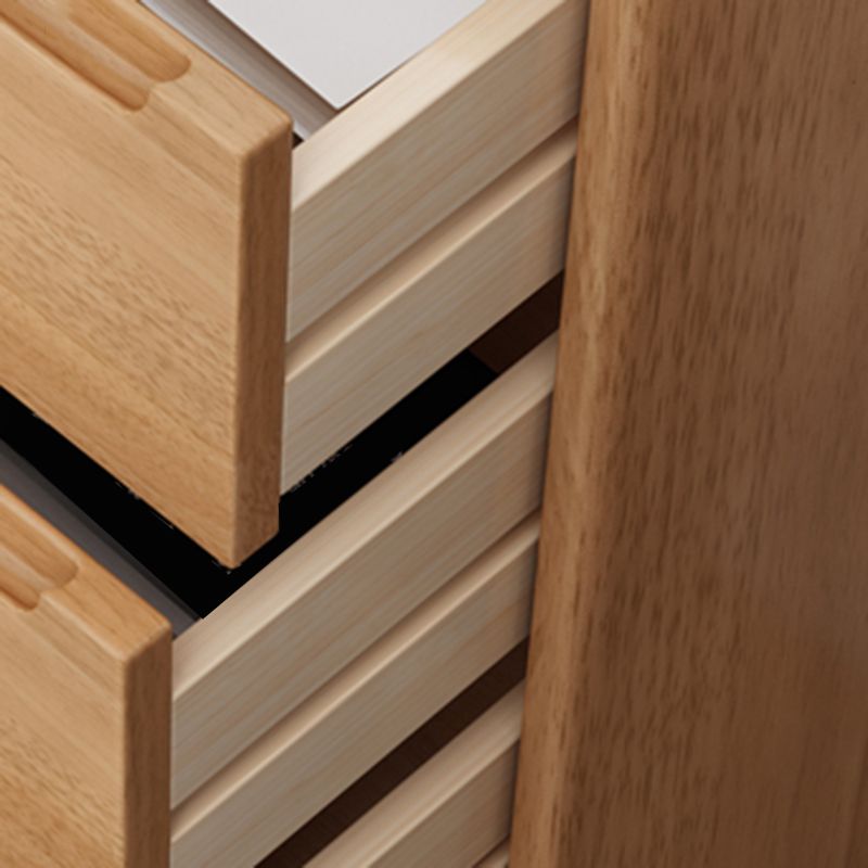 Coffre en bois massif contemporain, coffre d'accent rectangle avec tiroirs