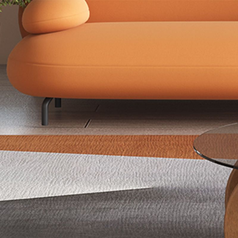 Sofá de cuero moderno de brazo de almohada