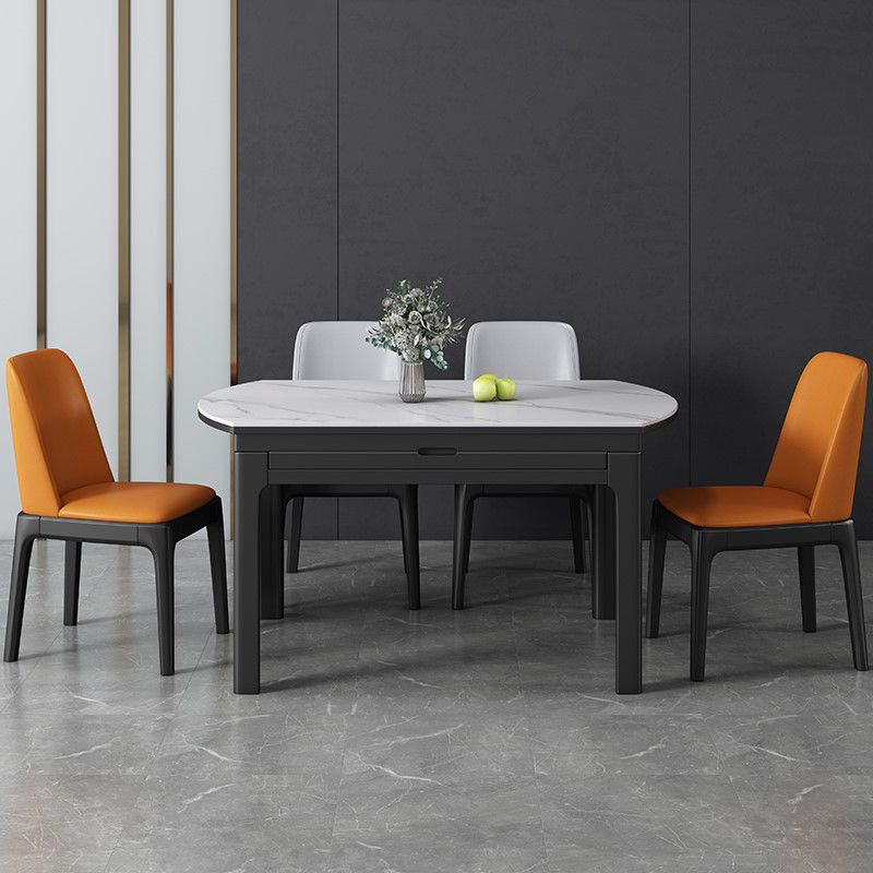 Modern Extendable White Dining Table Sintered Stone Round Shape Dining Table for Kitchen Clearhalo ' dining_table' 'Dining Tables & Seating' 'Dining Tables' 'furn' 'furn_dining_table' 'Furniture' 'furniture_dining_table' 'Kitchen & Dining Furniture' 'kitchen&dining_furn' 'kitchen' 'kitchen_dining_table' 1200x1200_64cd4aba-9876-4084-bb11-0a8c381205b4
