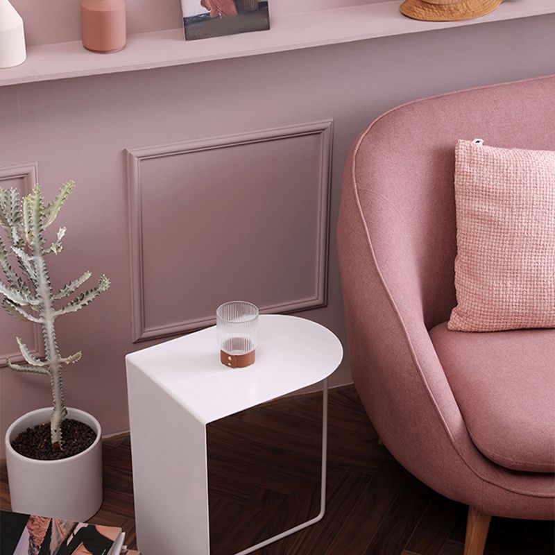 Mid-Century Geometric End Slide Table 19.7" Tall Metal End Table