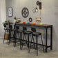 Coffee Shop Rectangle Wood Top Counter Table Iron Base Industrial Bar Table Clearhalo 'Bar Furniture' 'Bar Tables' 'bar_tables' 'furn' 'furn_bar_tables' 'Furniture' 'furniture_bar_tables' 'Kitchen & Dining Furniture' 1200x1200_64cf674e-35ab-4627-89be-37898bf8e7d0