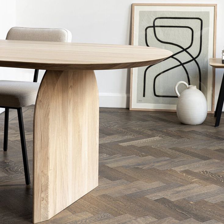 Oval Dining Table Pine Solid Wood Dining Table with Double Pedestal Clearhalo 'Dining Tables & Seating' 'Dining Tables' 'dining_table' 'furn' 'furn_dining_table' 'Furniture' 'Kitchen & Dining Furniture' 1200x1200_64d04f4b-43d3-424b-86cd-e13fa49e7821