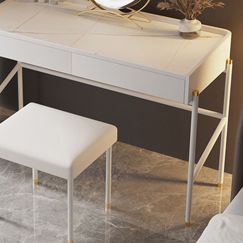 2 Drawers Makeup Table Desk Contemporary White Solid Wood Vanity Clearhalo 'Bedroom Furniture' 'furn' 'furn_makeup_vanities' 'Furniture' 'Makeup Vanities' 'makeup_vanities' 1200x1200_64d19518-e19d-415d-9b04-f7467228f5a7