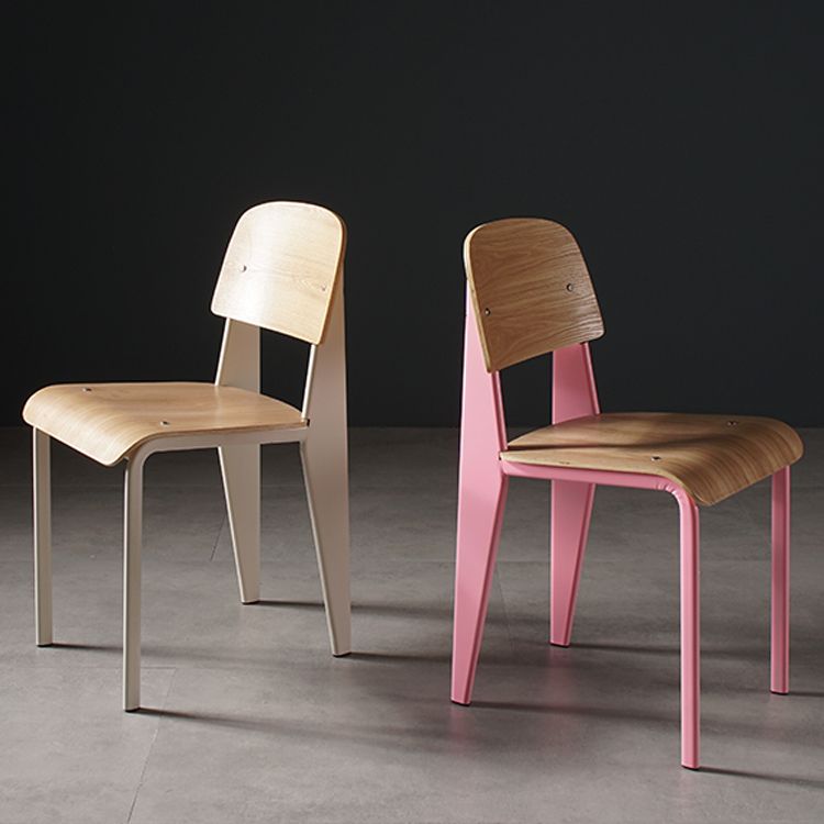 Industrial Style Metal Legs Dining Chairs Open Back Dining Side Chair for Home Clearhalo ' kitchen&dining_furn' 'Dining Chairs' 'Dining Tables & Seating' 'dining_chair' 'Furniture' 'furniture_dining_chair' 'Kitchen & Dining Furniture' 'kitchen' 1200x1200_64d28dc4-2185-4c0a-ae6b-d8b827363f10