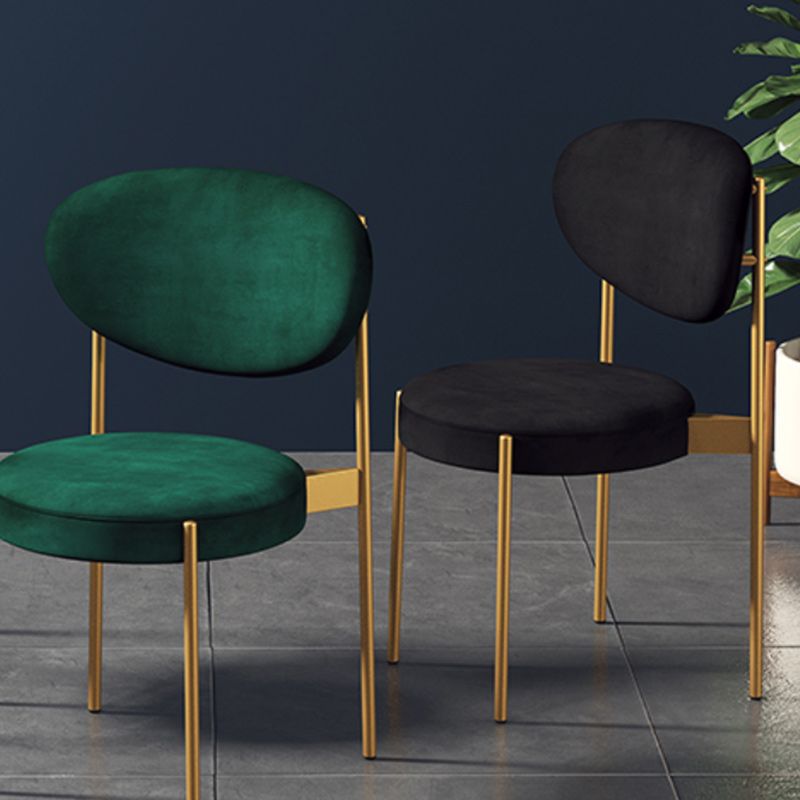 Glam Style Upholstered Side Chair Open Back Stackable Dining Chair Clearhalo 'Dining Chairs' 'Dining Tables & Seating' 'dining_chair' 'furn' 'furn_dining_chair' 'Furniture' 'furniture_dining_chair' 'Kitchen & Dining Furniture' 1200x1200_64d32c9f-bf3a-47a4-9206-d09e2c2f192f