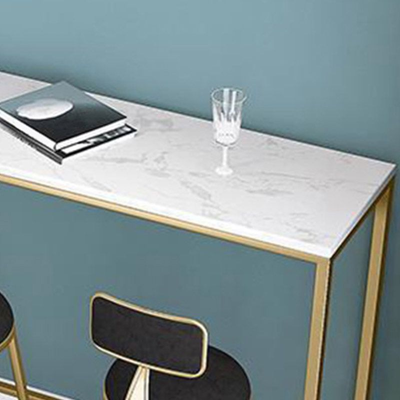 Glam Style Bartafel Bistrotafel met kunstmarmeren blad en gouden onderstel